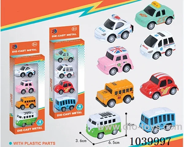 4pcs pull back alloy car 8sets&8color mixed loading   in window box