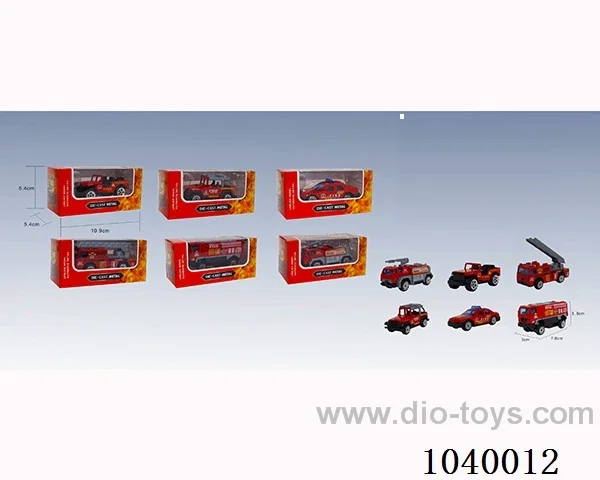 free wheel alloy car 6sets mixed loading   in window box