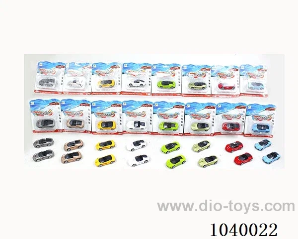 1:64free wheel alloy car 16sets&8color mixed loading  in clam shell