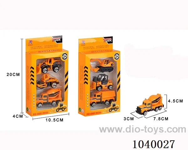 3PCS free wheel alloy car 6sets mixed loading   in window box