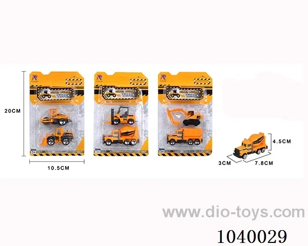 2pcs free wheel alloy car 6sets mixed loading  in clam shell
