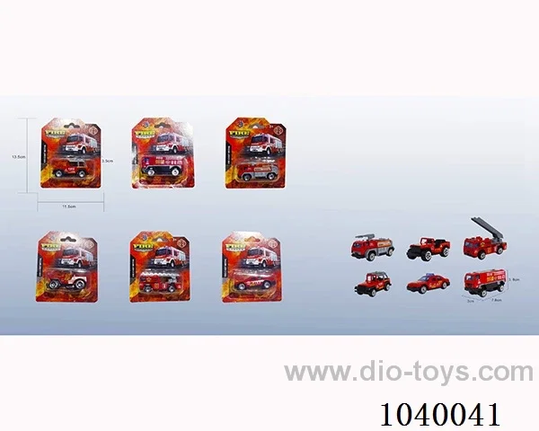 free wheel alloy car 6sets mixed loading  in blister card