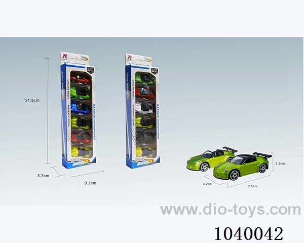 1:68 6pcsfree wheel alloy car 16sets&8color mixed loading   in window box