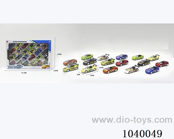 1:68 24pcsfree wheel alloy car 16sets&8color mixed loading   in window box