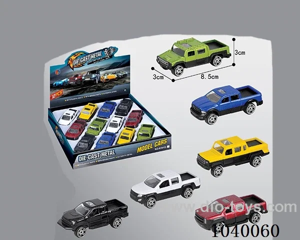 1:50 2pcs free wheel alloy car 6sets&6color mixed loading  in display box