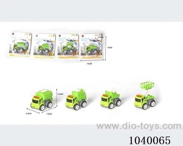 inertia alloy car 4sets mixed loading  in blister card