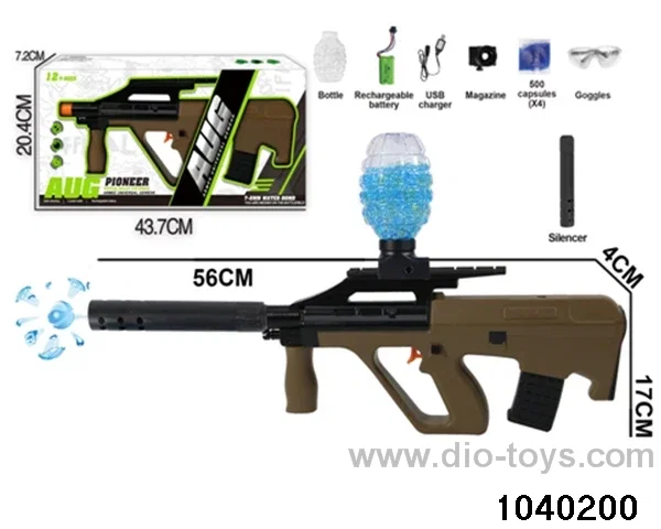 Water bullet gun in window box