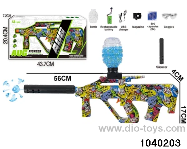 Water bullet gun in window box