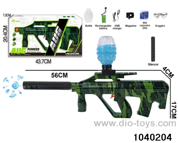 Water bullet gun in window box