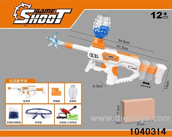 Water bullet gun in paper box
