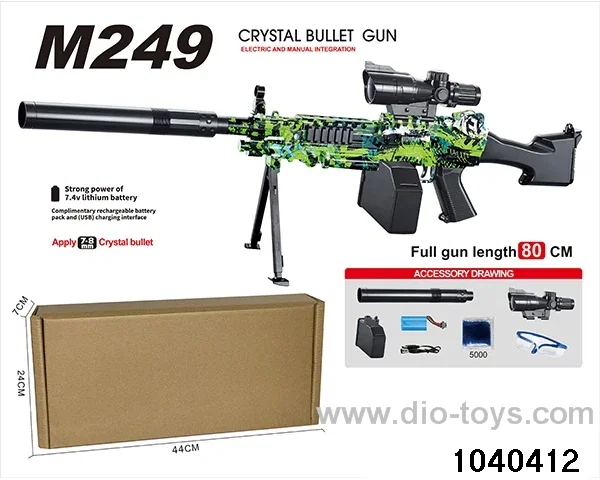 Water bullet gun in paper box