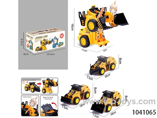 Deformation engineering vehicle in window box（3 style mix package）