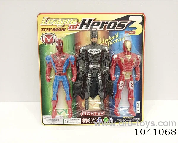 Spider-man, Batman, Iron Man 3sets & 2color mixed loading in blister card