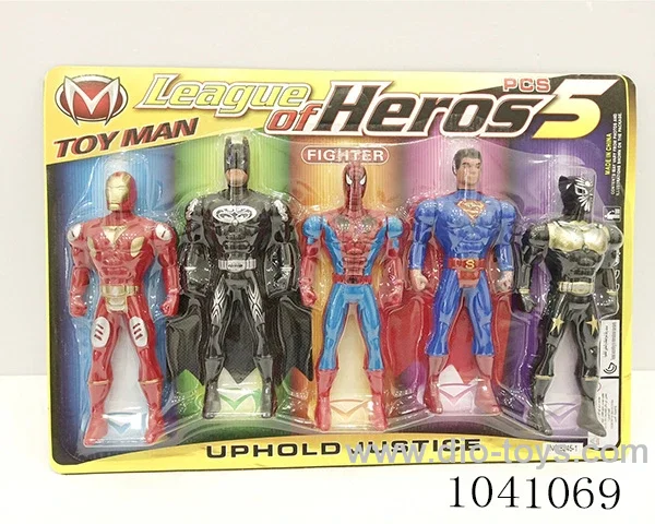 Spider-man, Superman, Batman, Steel_x000D_
Iron Man, Black Panther 5sets & 3color mixed loading