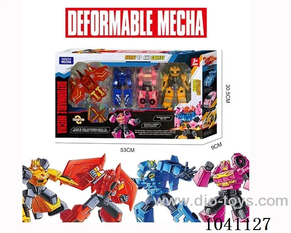 4 in 1 Dinosaur Shape-shifting robot 4sets mixed loading