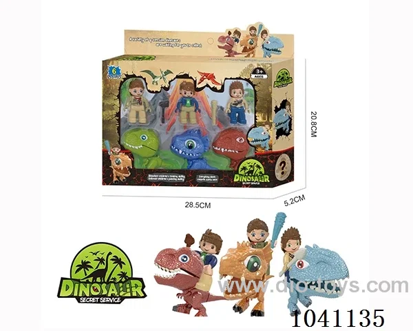 3 Block Man +3Q Dinosaur in window box