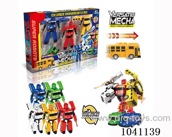 5 in 1 5pcs Shape-shifting inertial bus robot in window box