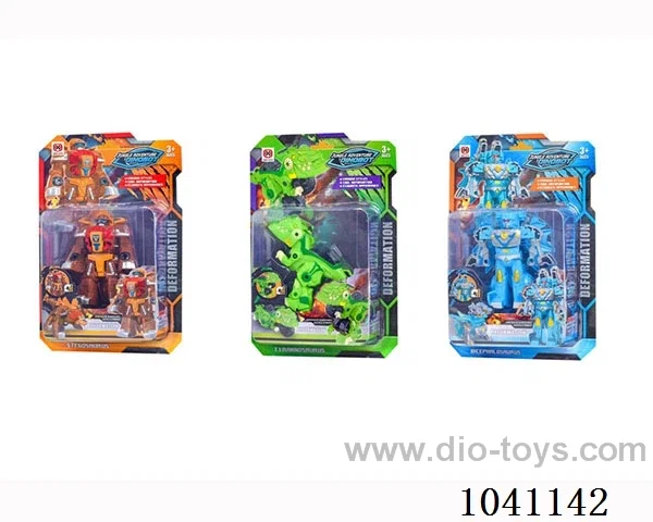 Dinosaur shape-shifting robot 3sets &2color mixed loading