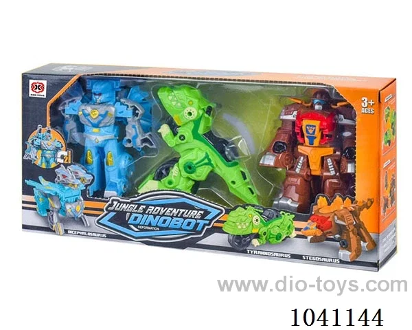 Dinosaur shape-shifting robot 3sets &2color mixed loading