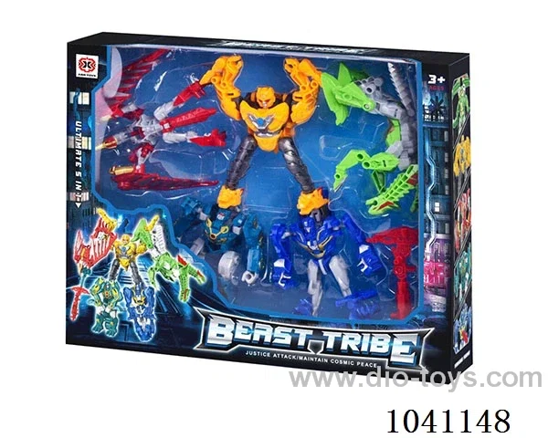 5 in 1 Dinosaur Shape-shifting robot  5sets&5color mixed loading