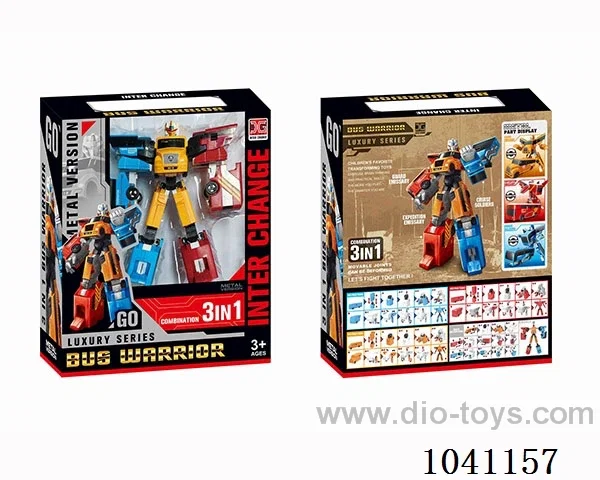 (alloy bus 3 in 1)Shape-shifting robot in window box