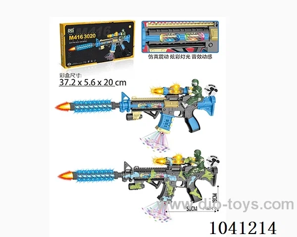 Electric gun with Light& gunfire& movement 2color mixed loading in color box