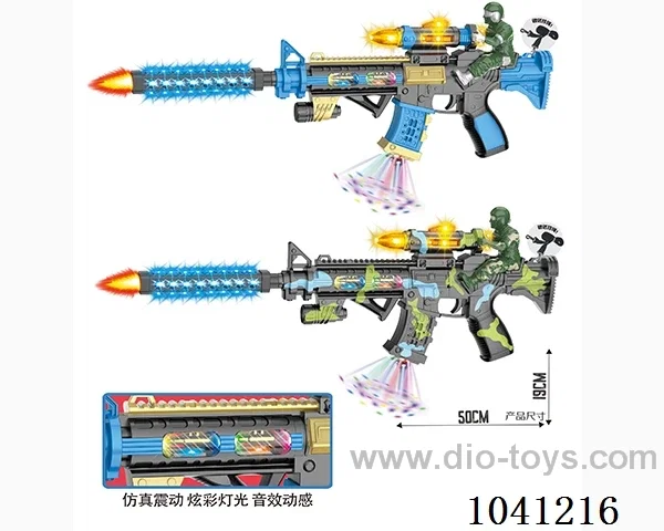 Electric gun with Light& gunfire& movement 2color mixed loading in opp bag