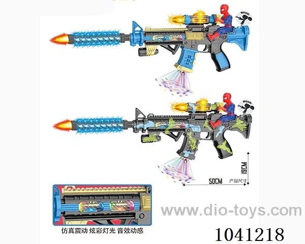Electric gun with Light& gunfire& movement 2color mixed loading in opp bag