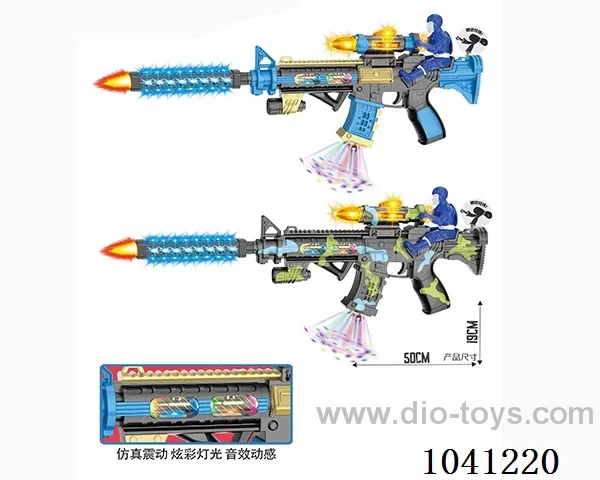 Electric gun with Light& gunfire& movement 2color mixed loading in opp bag