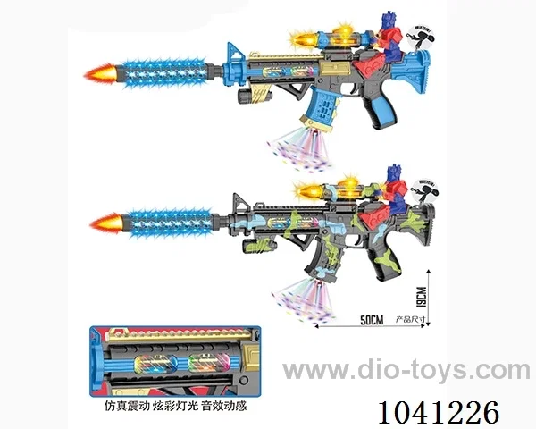 Electric gun with Light& gunfire& movement 2color mixed loading in opp bag