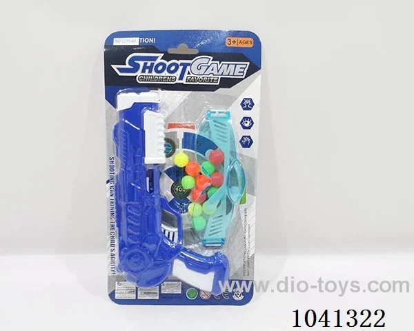 Soft bomb &ping pong gun set 2color mixed loading in blister card