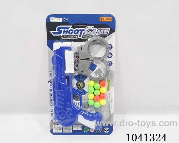 Soft bomb &ping pong gun set 2color mixed loading in blister card