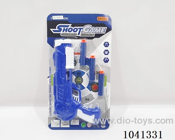Soft bomb &ping pong gun set 2color mixed loading in blister card