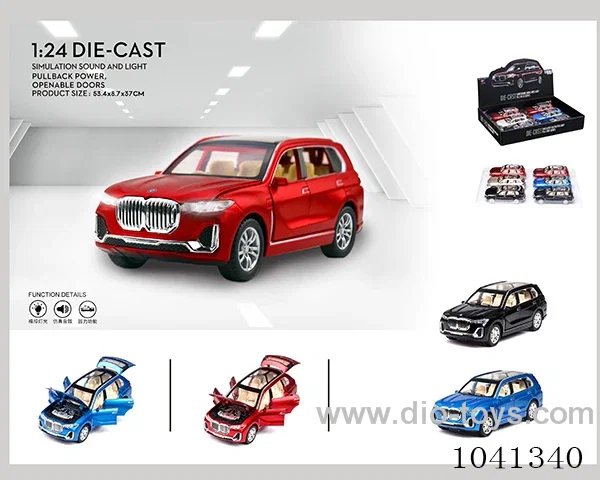 1:24 pull back car with sound&light in display box