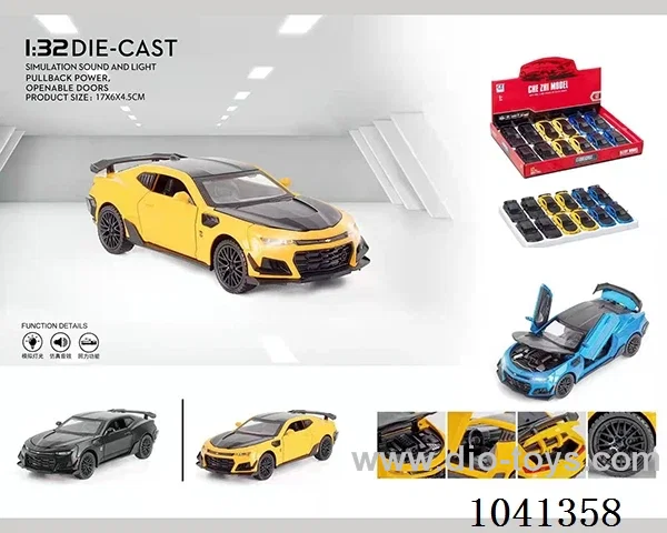 1:32 pull back car with sound&light 3color mixed loading in display box