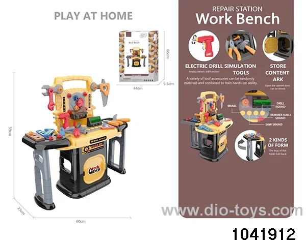 Electric sound and light rotating tool table in color box