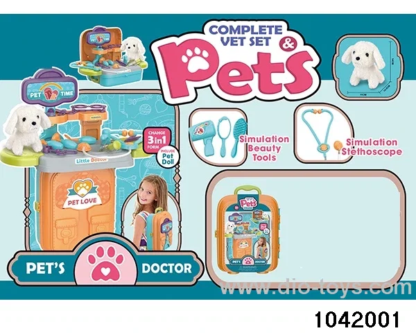Pet care set in paper card