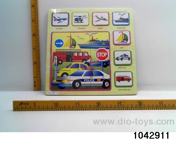 Wooden puzzles in Plastic film