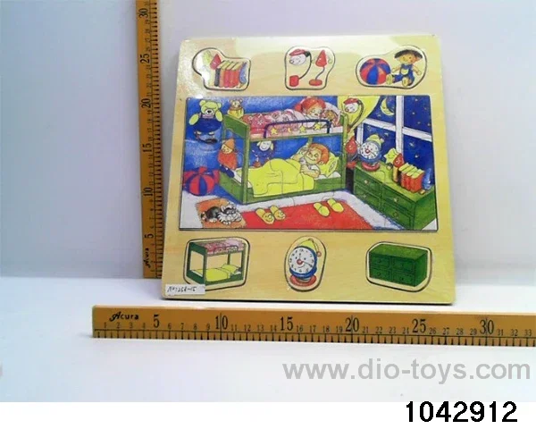 Wooden puzzles in Plastic film