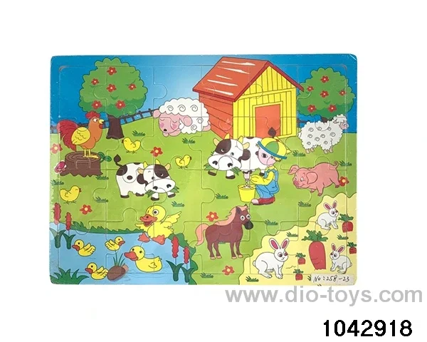 Wooden puzzles in Plastic film
