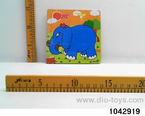 Wooden puzzles in Plastic film