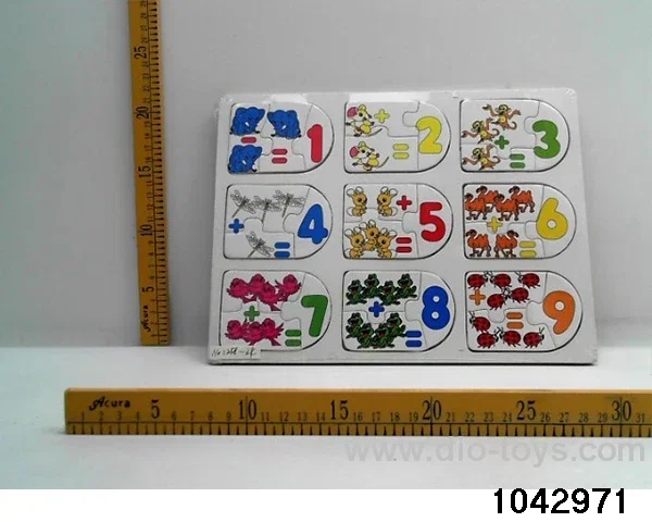 Wooden puzzles in Plastic film