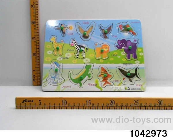 Wooden puzzles in Plastic film