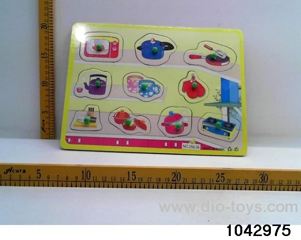 Wooden puzzles in Plastic film