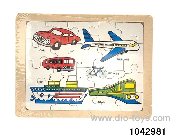 Wooden puzzles in Plastic film