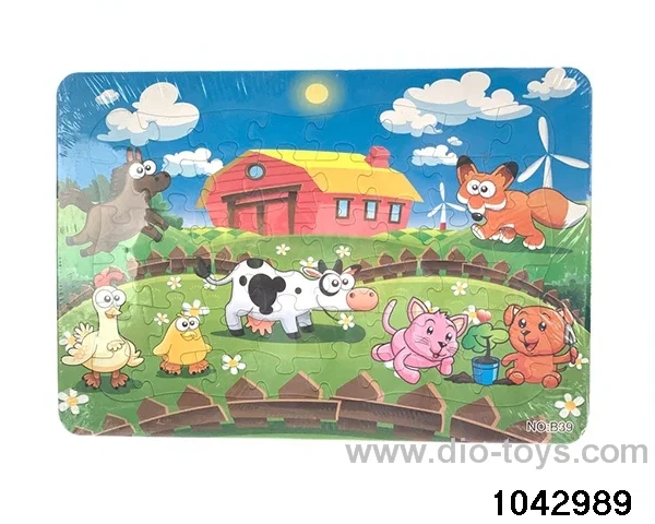 Wooden puzzles in Plastic film