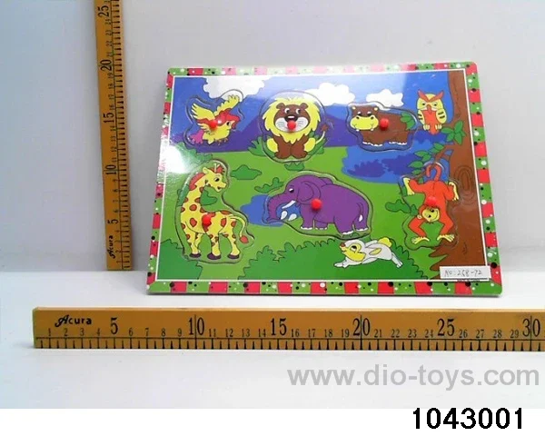Wooden puzzles in Plastic film