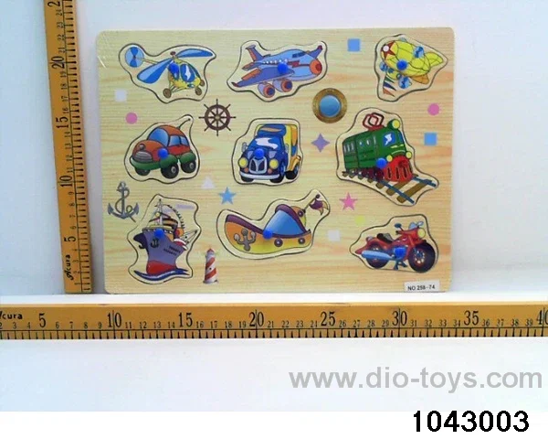 Wooden puzzles in Plastic film