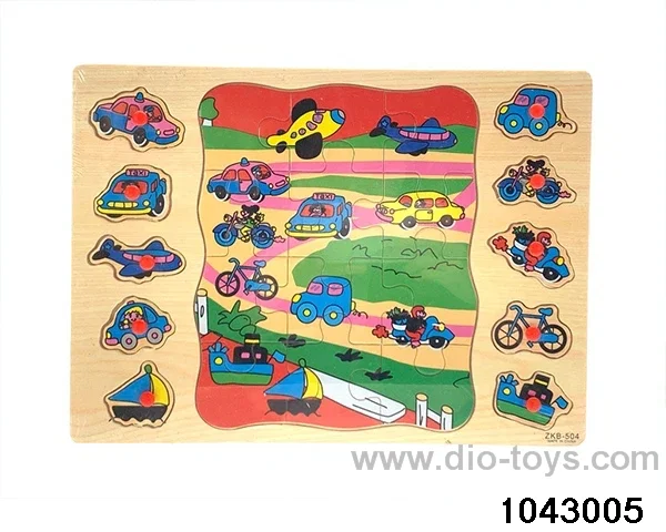 Wooden puzzles in Plastic film