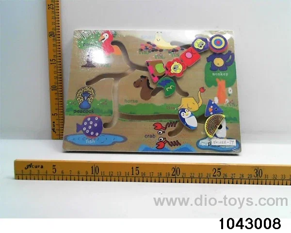 Wooden puzzles in Plastic film